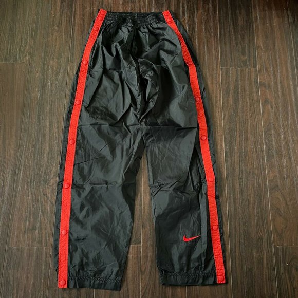 VTG Nike Mens Black Red Windbreaker Track Pants - Picture 2 of 5